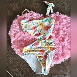 Gianni Bini Floral Print Side Cut Out One-Piece Swimsuit